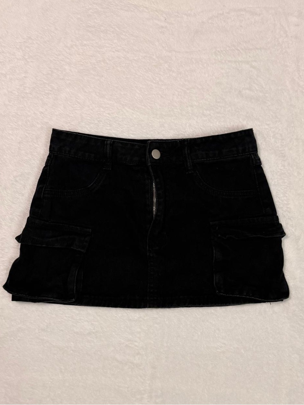 SHEIN Black Cargo Pocket Mini Skirt
